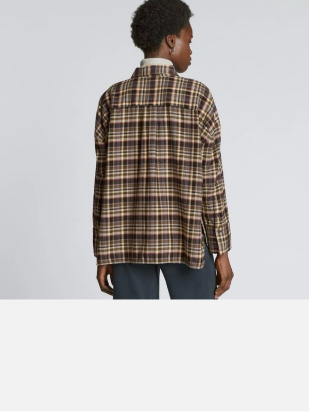 Everlane Oversized Plaid Boxy Flannel Shirt Size Medium New - Picture 2 of 9